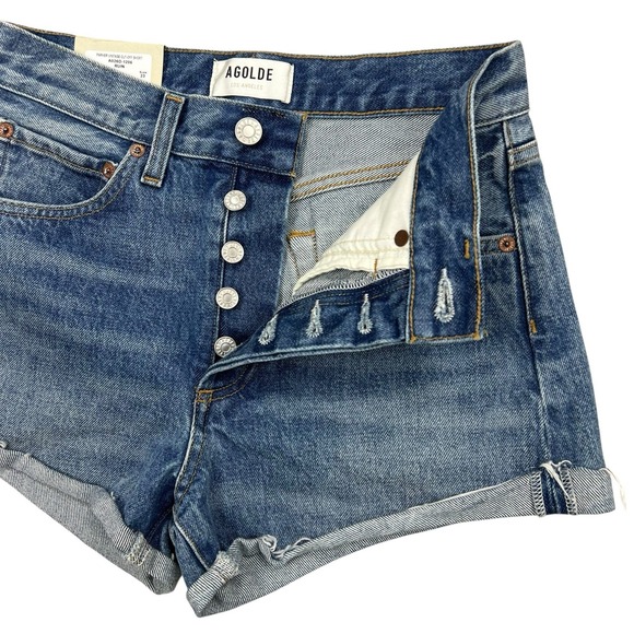 Agolde Shorts Womens Size 23 Ruin Parker Vintage Cut Off Denim High‎ Rise